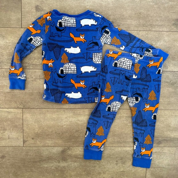 Carter’s 3T Toddler Boy Soft Pajamas Set Animal Print Igloo Fall Winter - Picture 8 of 8